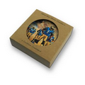 4 Absorbent Stone Coaster with Cork Backing packaged in 4 coaster Box